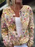 Women's Vintage Spring/Fall Floral Knitted Cardigan