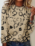 Women's Long Sleeve Tee T-shirt Spring/Fall Geometric Jersey Crew Neck Daily Going Out Casual Top