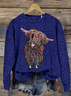 Women's Winter Maple Leaf Casual Long Sleeve Crew Neck Knitted Sweater