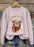 Women's Crew Neck Animal Casual Spring/Fall Cotton Long Sleeve Sweatshirt