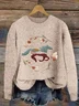 Women's Winter Animal Casual Long Sleeve Crew Neck Knitted Sweater