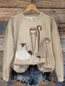 Women's Crew Neck Nationality/ethnic Casual Spring/Fall Long Sleeve Sweatshirt