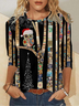 Women's Long Sleeve Tee T-shirt Spring/Fall Christmas Jersey Crew Neck Daily Going Out Casual Top