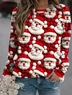 Women's Crew Neck Christmas Casual Spring/Fall Long Sleeve Sweatshirt