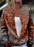Women's Autumn Outerwear Casual Ethnic Long Sleeve Crew Neck Jacket