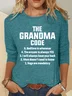 Women's Funny Grandma Code Long Sleeve Crew Neck T-Shirt