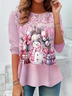 Women's Long Sleeve Tee T-shirt Spring/Fall Christmas Jersey Crew Neck Daily Going Out Casual Top