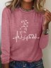 Women's Animal Long Sleeve Blouse_ Spring/Fall Crew Neck Daily Casual Top