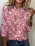 Women's Leaf Long Sleeve Floral Tee T-shirt Crew Neck Casual Spring/Fall Top