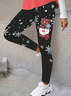 Women's Casual Christmas Snowman Jersey All Season Long Leggings