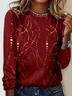 Women's Long Sleeve Blouse Spring/Fall 3D Printing Crew Neck Daily Going Out Casual Top