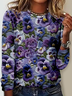 Women's Floral Long Sleeve Tee T-shirt Crew Neck Casual Spring/Fall Top