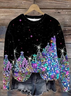 Women's Crew Neck Christmas Casual Spring/Fall Long Sleeve Sweatshirt