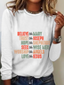 Women's Christmas Long Sleeve Blouse_ Spring/Fall Crew Neck Daily Casual Top