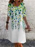 Women's Long Sleeve Spring/Fall Polka Dots Jersey Dress Crew Neck Daily Going Out Casual Mini H-Line T-Shirt Dress