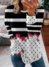Women's Crew Neck Striped Casual Spring/Fall Long Sleeve Sweatshirt