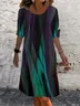 Women's Long Sleeve Spring/Fall Abstract Jersey Dress Crew Neck Daily Going Out Casual Mini H-Line T-Shirt Dress