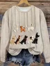 Women's Crew Neck Animal Casual Spring/Fall Long Sleeve Sweatshirt
