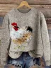 Women's Crew Neck Animal Casual Spring/Fall Long Sleeve Sweatshirt