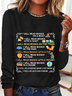 Women's Long Sleeve Blouse Spring/Fall Text Letters Crew Neck Daily Going Out Casual Top