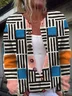 Women's Autumn Outerwear Casual Geometric Long Sleeve Crew Neck Jacket