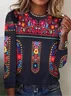 Women's Long Sleeve Tee T-shirt Spring/Fall Floral Jersey Crew Neck Daily Going Out Casual Top