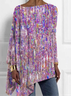 Women's Long Sleeve Blouse Spring/Fall Abstract Crew Neck Daily Going Out Casual Top