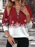 Women's Crew Neck Christmas Casual Spring/Fall Long Sleeve Sweatshirt