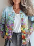 Women Paisley Vintage Spring/Fall Knitted Cardigan
