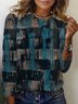 Women's Long Sleeve Tee T-shirt Spring/Fall Abstract Stripes Jersey Crew Neck Daily Going Out Casual Top