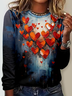 Women's Long Sleeve Tee T-shirt Spring/Fall Heart/Cordate Crew Neck Casual Top
