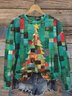 Women's Crew Neck Geometric Casual Spring/Fall Long Sleeve Sweatshirt