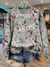 Women's Crew Neck Floral Casual Spring/Fall Long Sleeve Sweatshirt