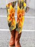 Women's Casual Floral Jersey All Season Long Leggings