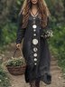 Women's Long Sleeve Spring/Fall Starry Sky Jersey Dress V Neck Daily Going Out Casual Maxi A-Line T-Shirt Dress