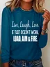 Women's Long Sleeve Blouse Spring/Fall Text Letters Crew Neck Daily Going Out Casual Top