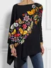 Women's Long Sleeve Blouse Spring/Fall Floral Jersey Crew Neck Daily Going Out Casual Top