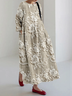 Women 3D Printing Half Sleeve Summer Dress Crew Neck Daily Vintage Maxi Shirt Dress A-Line Dress