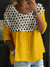 Women's Half Sleeve Tee T-shirt Summer Polka Dots Crew Neck Vintage Top