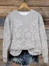 Women's Crew Neck Floral Casual Spring/Fall Long Sleeve Sweatshirt