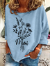 Women's Crew Neck Floral Casual Spring/Fall Long Sleeve Sweatshirt