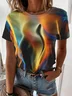 Women's Short Sleeve Tee T-shirt Summer Color Block Jersey Crew Neck Daily Going Out Casual Top