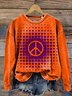 Women's Crew Neck Geometric Casual Spring/Fall Long Sleeve Sweatshirt
