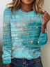 Women's Long Sleeve Tee T-shirt Spring/Fall Abstract Jersey Crew Neck Daily Going Out Casual Top