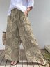 Women Leaf Long Pant Vintage Spring/Fall Trousers