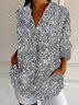 Women's Long Sleeve Shirt Spring/Fall Abstract Shirt Collar Daily Going Out Casual Top