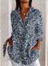 Women's Geometric Long Sleeve Shirt Spring/Fall Shirt Collar Daily Casual Top