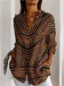 Women's Long Sleeve Shirt Spring/Fall Geometric Cotton Shirt Collar Daily Going Out Casual Top