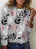 Women's Long Sleeve Floral Tee T-shirt Spring/Fall Leaf Jersey Crew Neck Daily Going Out Casual Top