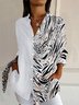 Women's Long Sleeve Shirt Spring/Fall Leopard Shirt Collar Holiday Going Out Casual Top